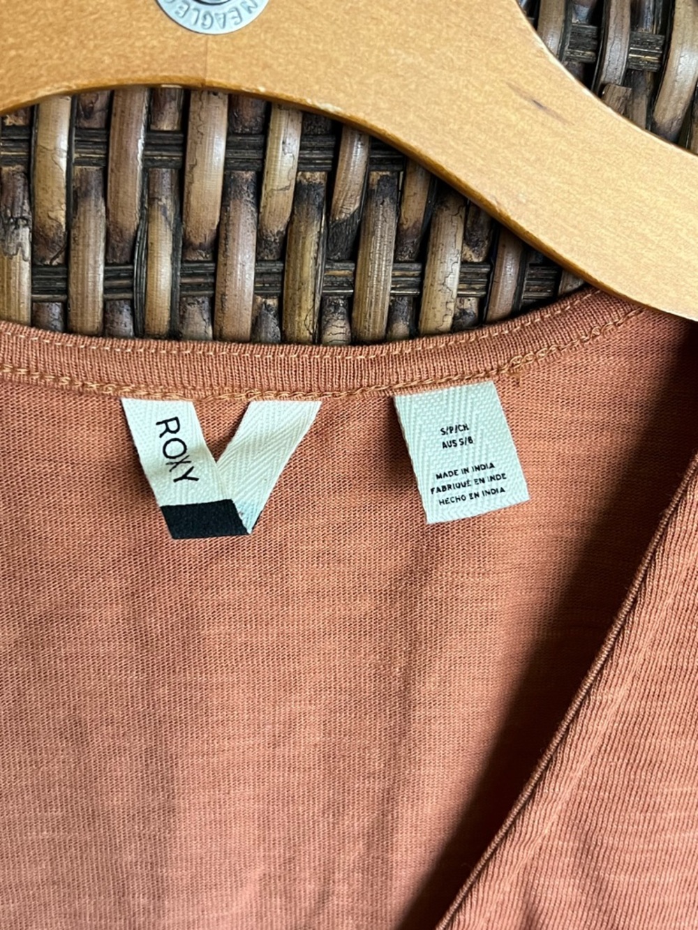 S Roxy Ruched Orange Blouse - Picture 6 of 7